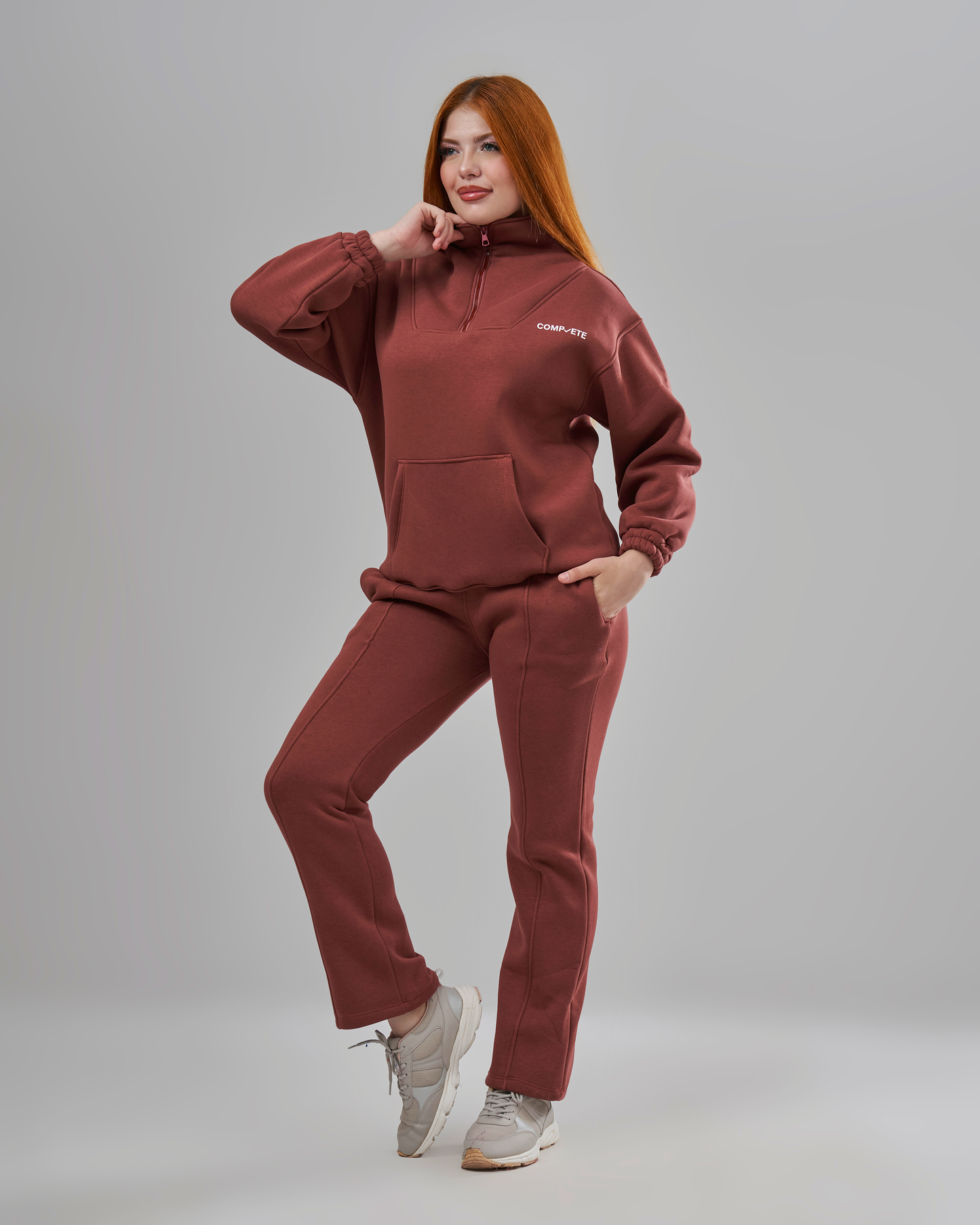 Zipper Bronze Melton Tracksuit