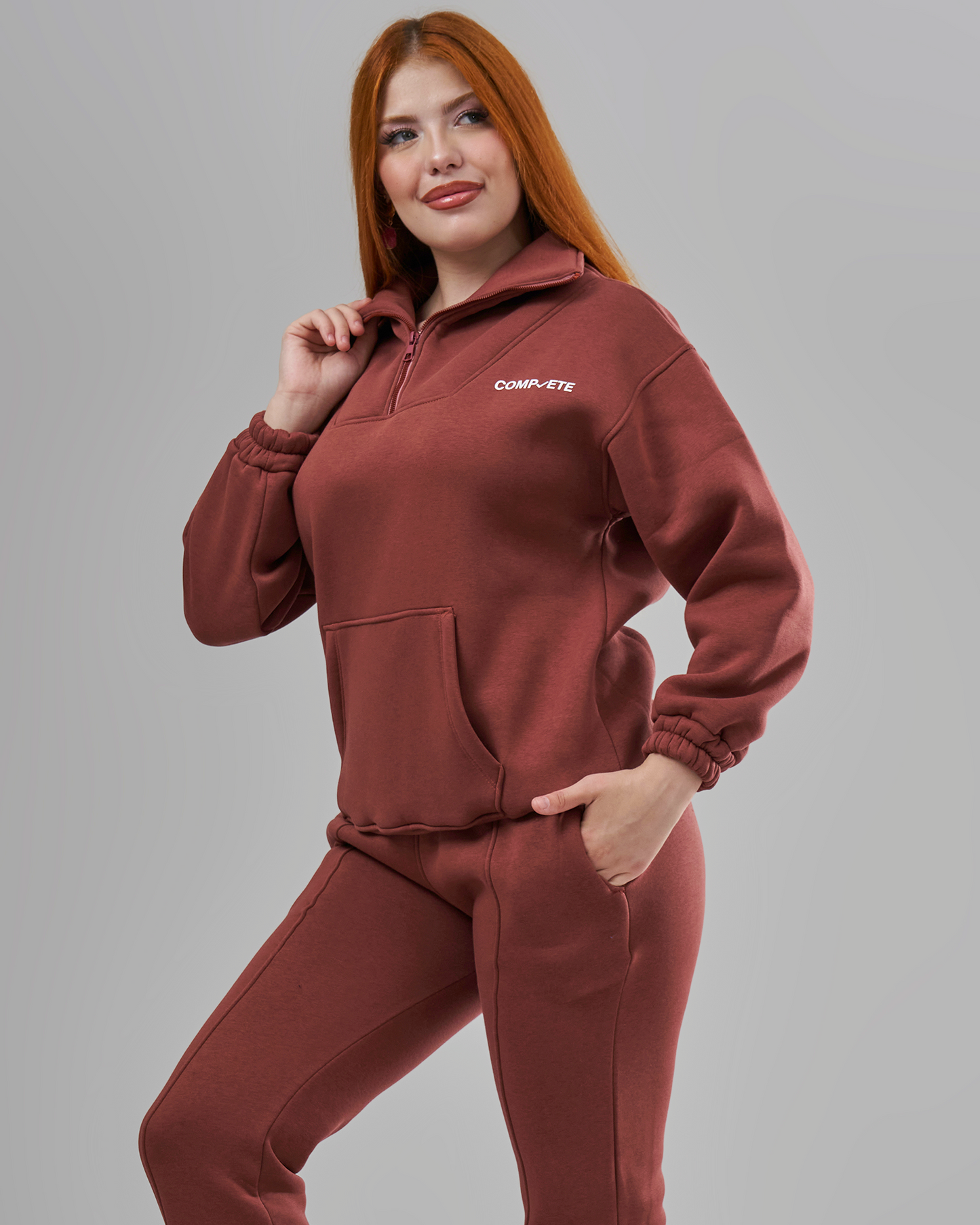 Zipper Bronze Melton Tracksuit