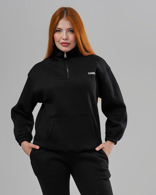 Zipper Black Melton Tracksuit