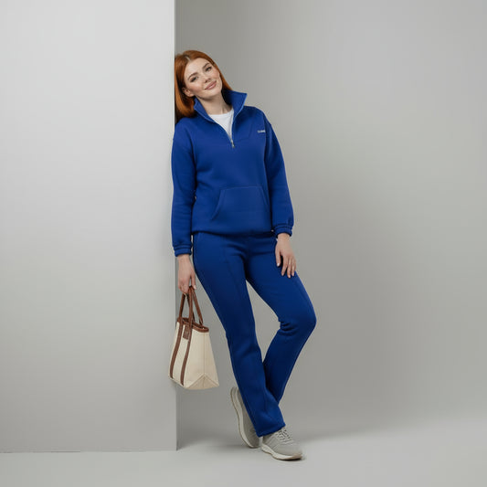 Zipper Blue Melton Tracksuit