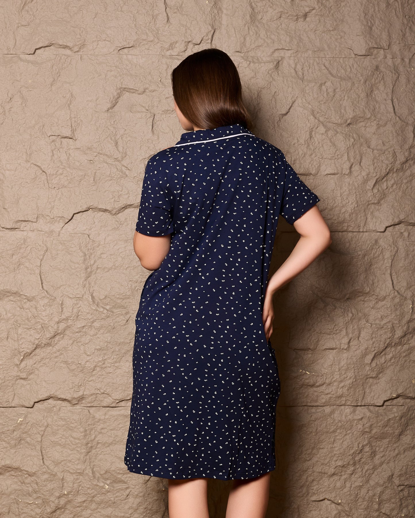 "Classic Elegance" Cotton Button-Down Sleepshirt