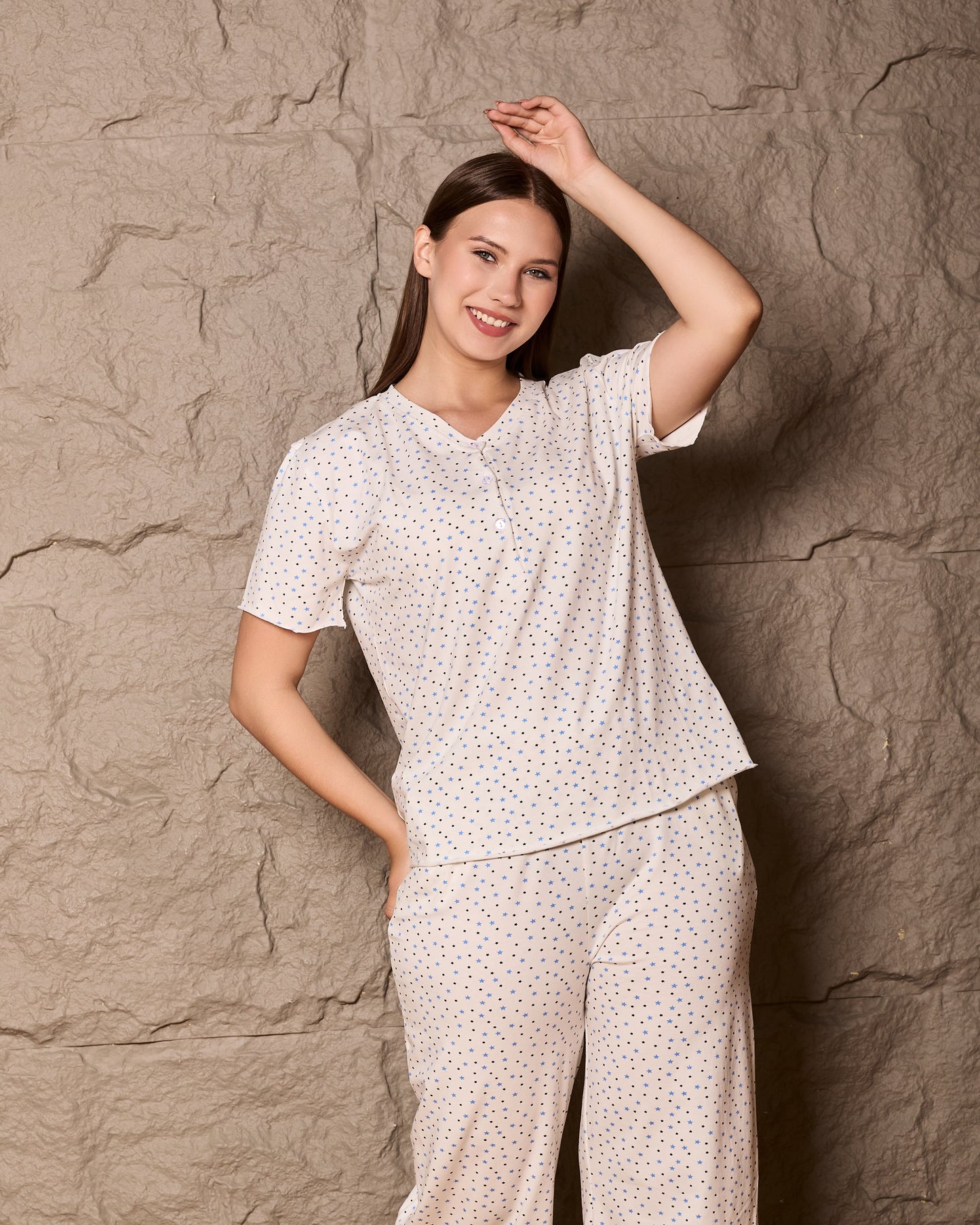 Shiny Blue Stars Pajama