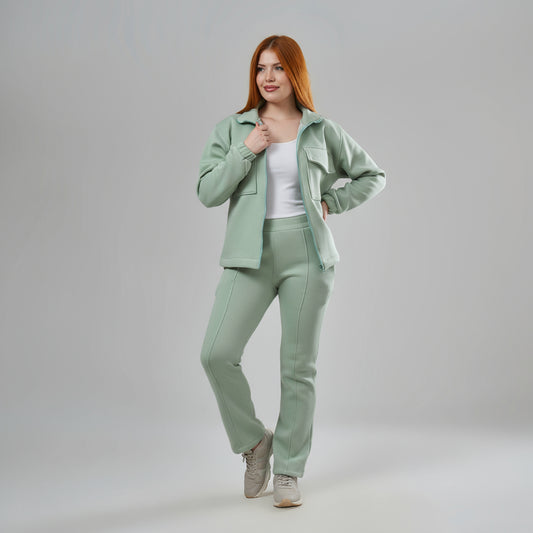 Mint Melton Zip-Up Tracksuit